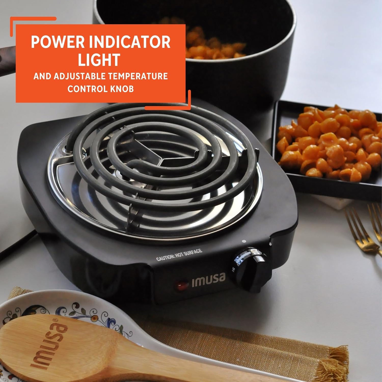 IMUSA Single Electric Burner, Black