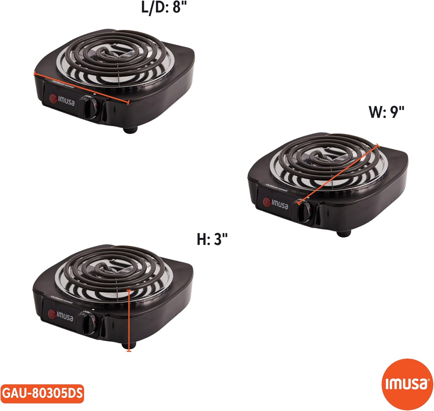 IMUSA Single Electric Burner, Black